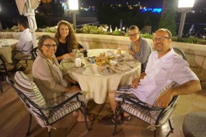 A late-night dinner on the veranda of the King David Hotel, which holds a central position in the history of the modern-day founding of the Jewish nation.