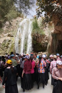 These are some of the waterfalls that David would have bathed in while on the run fro King Saul. Here, young orthodox Jewish students take a dip in the water.